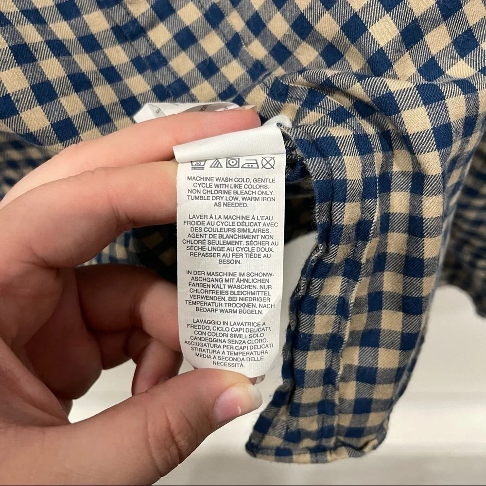 J. Crew Slim Long Sleeve Cotton Check Shirt Button Up